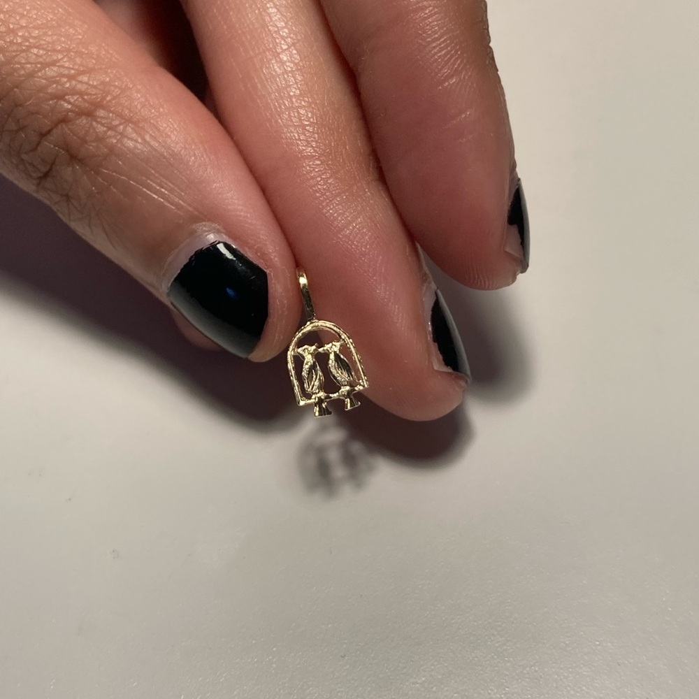 SOLID GOLD LOVEBIRDS CHARM